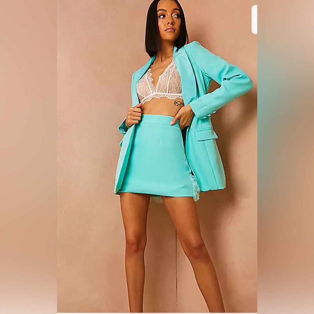 NWT LORNA LUXE GREEN 'BRADSHAW' MINI SKIRT